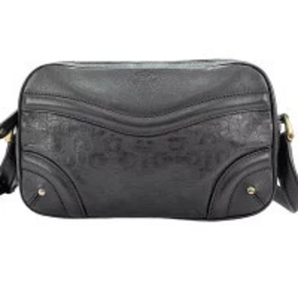 Gucci Leather Horsebit Shoulder Bag Black